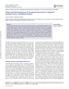 Trainee and Client Experiences of Therapeutic Assessment in Graduate Course