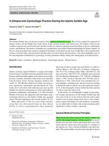 Gynecologic Practice in the Islamic Golden Age: A Review