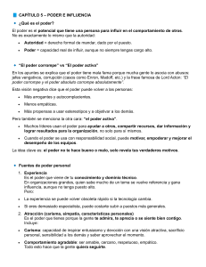 Cap&iacute;tulo 5: Poder e Influencia en Organizaciones
