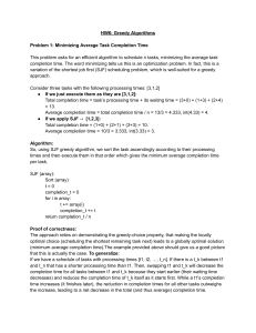 Greedy Algorithms Homework: Minimizing Task Completion Time