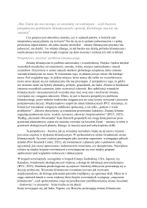 Bazowa perspektywa problem&oacute;w klimatycznych
