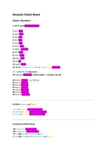 Deutsch Cheat Sheet: Deutsche Zahlen & Phrasen