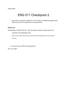 ENG 011 Checkpoint 2: APA Citation Example