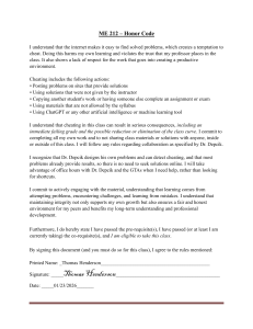 ME 212 Honor Code: Academic Integrity for College Engineering