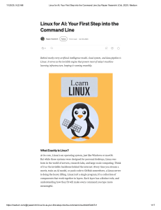 Linux for AI: First Step into Command Line