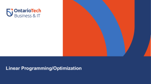 Linear Programming Exercises & Problems