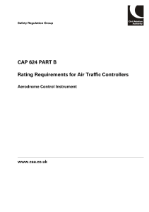 CAP 624 Part B: Aerodrome Control Instrument Rating Requirements