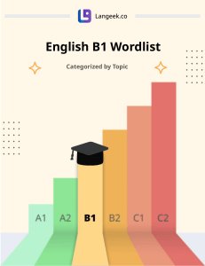 English B1 Wordlist: Intermediate Vocabulary by Topic
