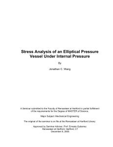 Stress Analysis of Elliptical Pressure Vessel Under Internal Pressure