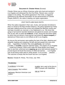 Zoot Suit Riots Primary Source Analysis