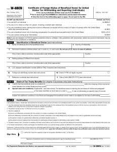 Form W-8BEN: Foreign Status Certificate for US Tax Withholding