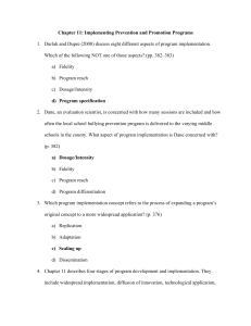 Chapter 11: Implementing Prevention and Promotion Programs