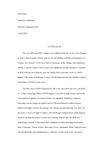 COVID and Me Essay: Personal Reflections