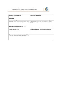Actividad Semanal Dise&ntilde;o de Experimentos II 2 y 3