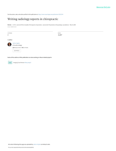Writing Radiology Reports in Chiropractic