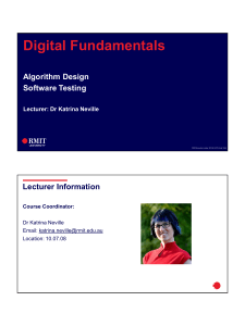 Digital Fundamentals: Algorithm Design & Software Testing