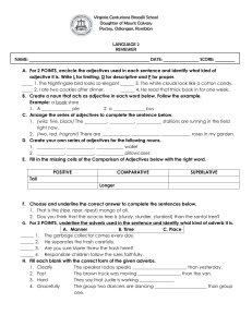 Language 2 Worksheet: Adjectives & Adverbs