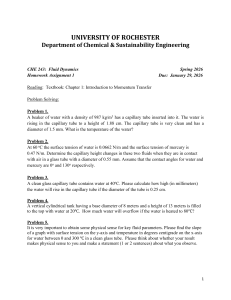 University of Rochester CHE 243 Fluid Dynamics Homework 1