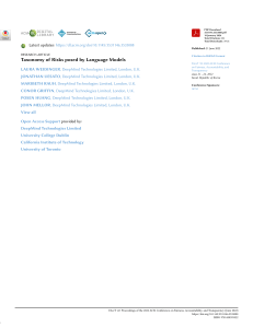 Taxonomy of Risks Posed by Language Models