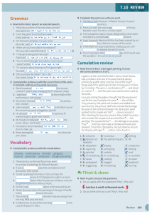 7.10 Review: Grammar, Vocabulary, Reading Exercises