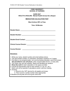NURS 2547 Medication Calculation Test