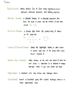 Organic Chemistry Terms: Hybridization, Formulas, Functional Groups
