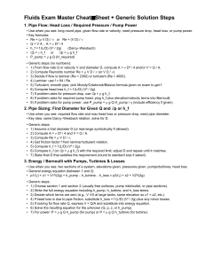 Fluids Exam Master Cheat Sheet