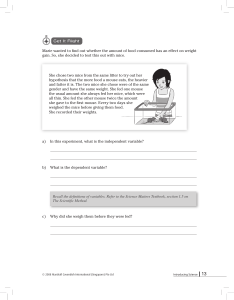 Mouse Experiment: Independent & Dependent Variables
