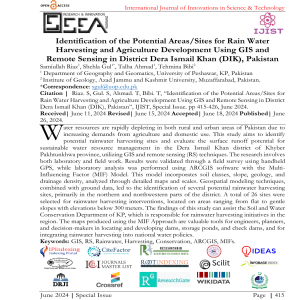 GIS and Remote Sensing for Rainwater Harvesting in Dera Ismail Khan, Pakistan