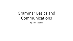 Grammar Basics and Communications