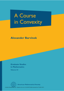 A Course in Convexity by Alexander Barvinok