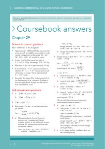 Cambridge Physics Coursebook Answers Chapter 29