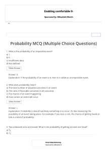Probability MCQ Practice Test Questions and Answers