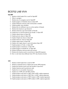 BCS702 Lab Viva Questions: OpenMP & MPI
