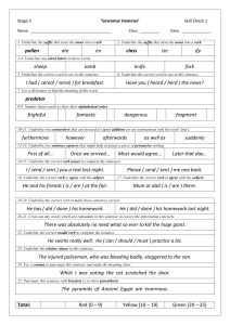 Stage 5 Grammar Hammer Worksheet