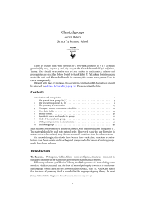 Classical Groups Lecture Notes - Adrien Deloro