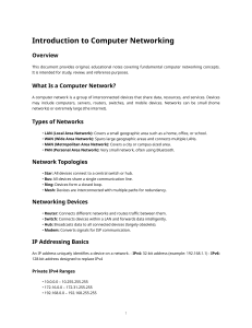 Introduction to Computer Networking