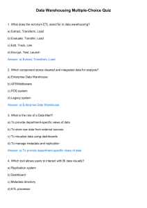 Data Warehousing Multiple-Choice Quiz