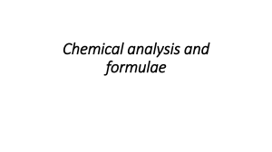 Chemical Analysis and Formulae: Relative Mass Calculations
