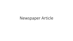 Newspaper Article Structure & Headline Techniques Guide