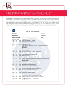 NFPA Fire Pump Weekly Inspection Checklist