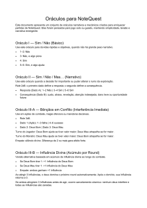 Or&aacute;culos para NoteQuest: Regras de Jogo