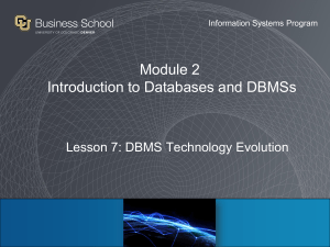 DBMS Technology Evolution Lesson