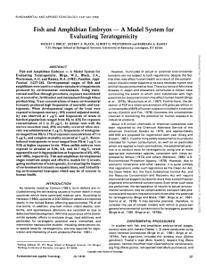 Fish and Amphibian Embryos as Teratogenicity Models