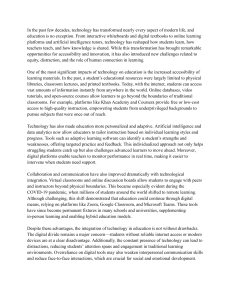 Technology's Impact on Education