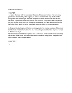 Psychology Questions Worksheet