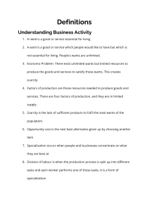 Business Definitions: Understanding Business Activity