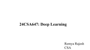 24CSA647: Deep Learning - Sequential Models