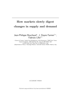How Markets Digest Supply and Demand Changes