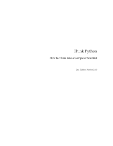 Think Python: How to Think Like a Computer Scientist 2nd Ed.